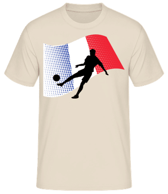 Französische Fahne Fußballer - Männer T-Shirt B&C - Creme - Vorne