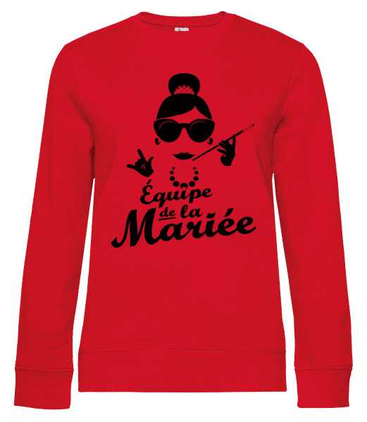 Aperçu: Équipe De La Mariée Noir - Sweat-shirt standard pour femme - Rouge - Devant