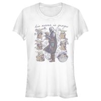 Star Wars - The Mandalorian - Mando & Child Grogu Floral - Mujeres Camiseta - Blanco - delante
