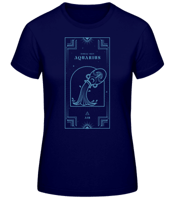Art Deco Zodiac Sign Aquarius - Dámské basic tričko - Namořnická modrá - Napřed