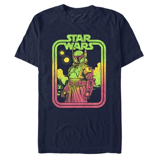 Aperçu: Star Wars - Book of Boba Fett - Boba Fett Boba Retro - Homme T-shirt - Bleu marine - Devant