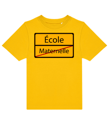 École - Maternelle - T-shirt enfants B&C - Jaune - Devant