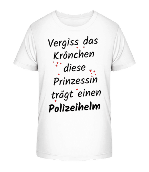 Vorschau: Prinzessin Trägt Polizeihelm - Kinder Bio T-Shirt Stanley Stella 2.0 - Weiß - Vorne