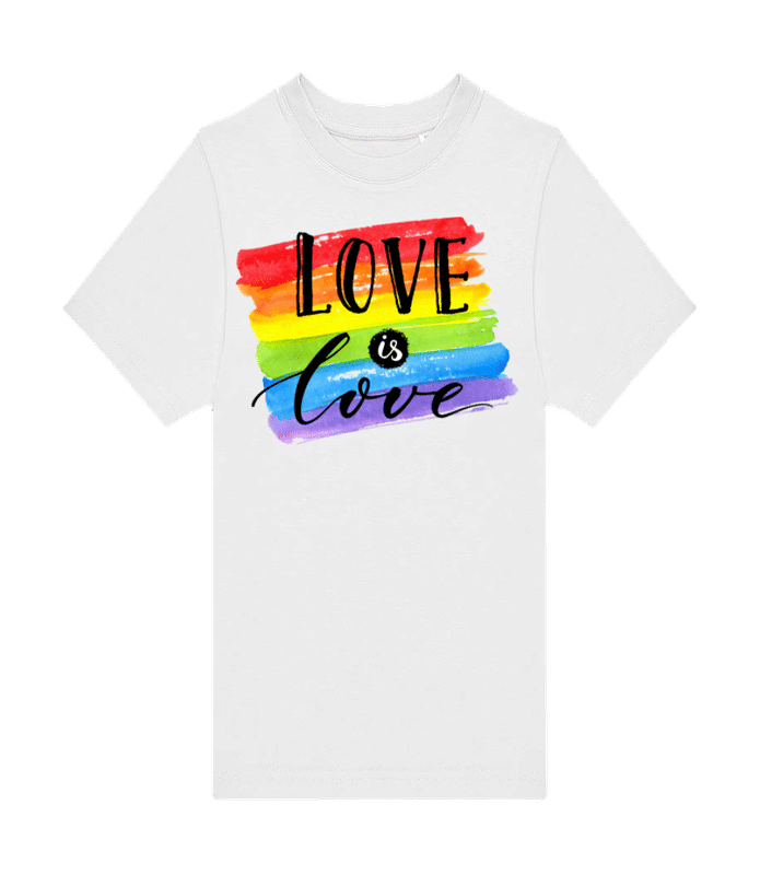 Aperçu: Love Is Love - T-shirt homme B&C - Blanc - Devant