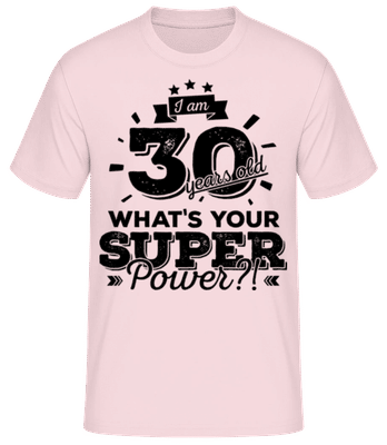 30 Years Super Power - Men's Basic T-Shirt - Pink - Front