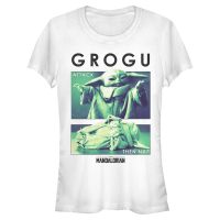 Star Wars - Mandalorian - Grogu MandoMon Epi6 Check Levels - Dámské Tričko - Bílá - Napřed