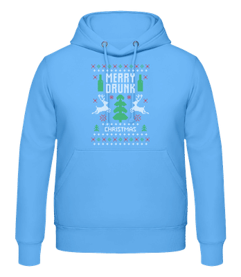 Merry Drunk Christmas - Sweat à capuche Homme - Bleu clair - Devant