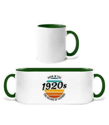 1920 The Decade Of Legends - Two-toned Mug - White / Bottle green - Front