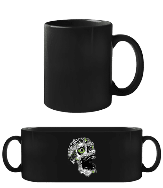 Aperçu: Crâne Cool - Tasse Noire - Noir - Devant