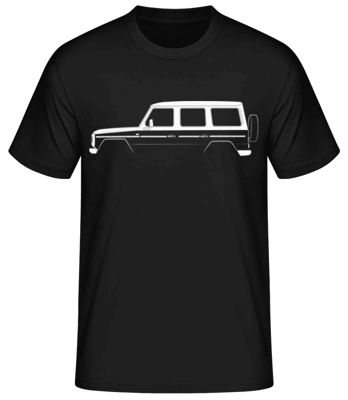 Náhľad: 'Mercedes G W460' Silhouette - Pánske basic tričko - Čierna - Predné