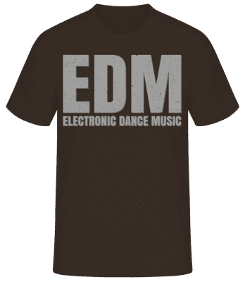 EDM Electronic Dance Music - Pánske basic tričko - Hnedá - Predné