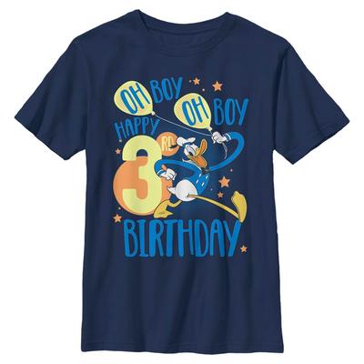 Disney Classics - Mickey Mouse - Donald Duck 3rd Bday - Dětské Tričko - Namořnická modrá - Napřed