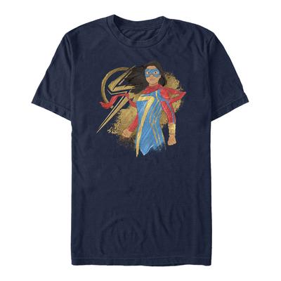 Marvel - Ms. Marvel - Ms. Marvel Ms. Portrait - Men's T-Shirt - Navy - Front