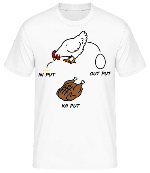 Vorschau: Huhn Ei In Out Ka Put - Männer T-Shirt B&C - Weiß - Vorne