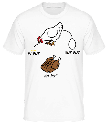 Huhn Ei In Out Ka Put - Männer T-Shirt B&C - Weiß - Vorne