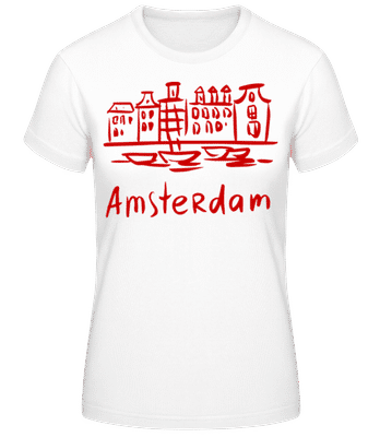 Amsterdam Chinese Style Red - Women's Basic T-Shirt - White - Front