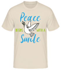 Peace Begins With A Smile · Männer Basic T-Shirt