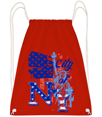 City Of NY - Sac à dos Drawstring - Rouge - Vorn
