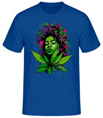 Cannabis Head Woman Colorful - Camiseta básica para hombre - Azul real - delante