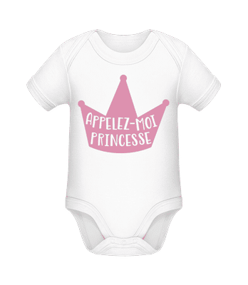 Appelez-Moi Princesse - Body manches courtes bio - Blanc - Devant