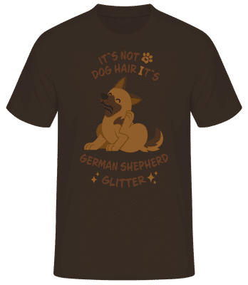 Not Dog Hair German Shepherd Glitter - Pánské basic tričko - Hnědá - Napřed