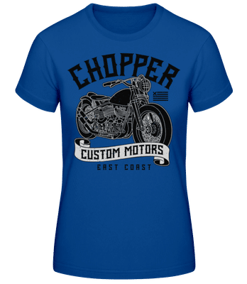 Chopper Custom Motors - Dámské basic tričko - Královská modrá - Napřed