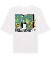 Mutausbruch - Unisex Bio Oversize T-Shirt Stanley Stella  - Weiß - Vorne