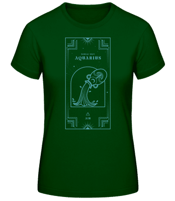 Art Deco Zodiac Sign Aquarius - Camiseta básica de mujer - Verde botella - delante