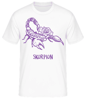 Kritzel Stil Sternzeichen Skorpion - Männer Basic T-Shirt - Weiß - Vorne