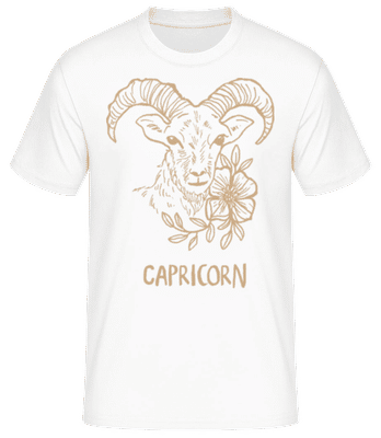 Scribble Style Zodiac Sign Capricorn - Männer Basic T-Shirt - Weiß - Vorne