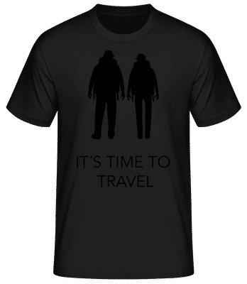 It's Time To Travel - Männer Basic T-Shirt - Schwarz - Vorne