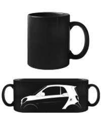 'Smart Fortwo (C453)' Silhouette - Black Mug - Black - Front