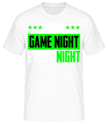 Make Every Night Game Night - Pánské basic tričko - Bílá - Napřed