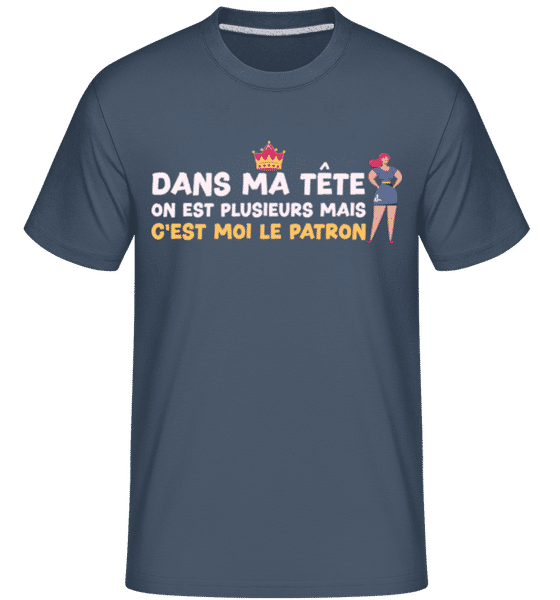 Aperçu: On Es Plusieurs Dans Ma Tête -  T-Shirt Shirtinator homme - Bleu denim - Devant Aperçu: On Es Plusieurs Dans Ma Tête -  T-Shirt Shirtinator homme - Bleu denim - Devant