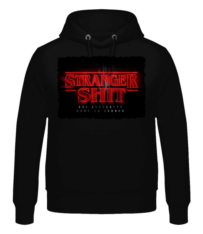 Vorschau: Stranger Shit Abi Geschafft Ohne Lernen - Männer Hoodie - Schwarz - Vorne