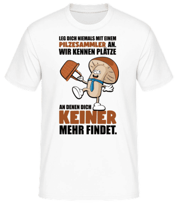 Pilzesammler - Männer Basic T-Shirt - Weiß - Vorne