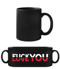 Fck You Love You - Tasse Noire - Noir - Devant