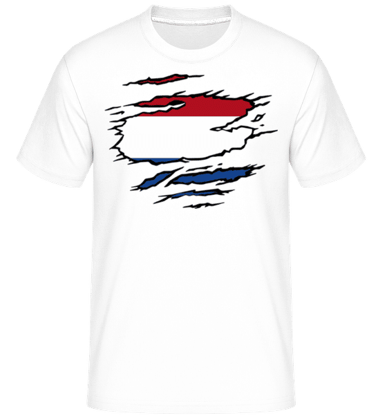 Aperçu: Flag des Pays-Bas mûrs -  T-Shirt Shirtinator homme - Blanc - Devant