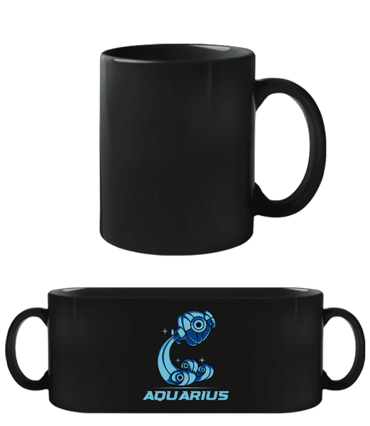 Mecha Robotic Zodiac Sign Aquarius - Tasse Noire - Noir - Devant