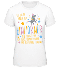 Königin Der Einhörner - Frauen Basic T-Shirt - Weiß - Vorne