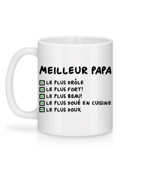 Aperçu: Meileur Papa - Mug en céramique blanc - Blanc - Derrière