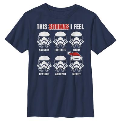 Star Wars - Stormtrooper Sithmis Feelings - Christmas - Kids T-Shirt - Navy - Front