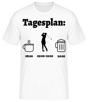 Tagesplan - Männer Basic T-Shirt - Weiß - Vorne