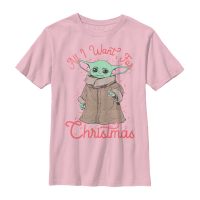 Star Wars - The Mandalorian - The Child Santa Baby - Navidad - Niños Camiseta - Rosa - delante