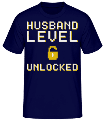 Husband Level Unlocked - Pánske basic tričko - Namornícka modrá - Predné