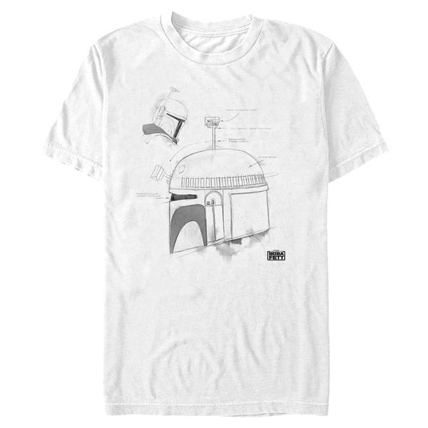 Aperçu: Star Wars - Book of Boba Fett - Boba Fett Boba Helmet Greyscale - Homme T-shirt - Blanc - Devant