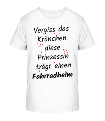 Prinzessin Trägt Fahrradhelm - Kinder Bio T-Shirt Stanley Stella 2.0 - Weiß - Vorne