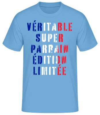 Super Parrain Édition Limitée - T-shirt standard Homme - Bleu clair - Devant