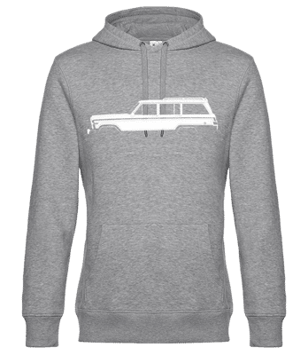 'Jeep Wagoneer (SJ)' Silhouette - Pánská standardní mikina s kapucí - Melírově šedá - Napřed