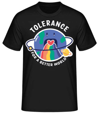 Tolerance For Better World - Camiseta básica para hombre - Negro - delante